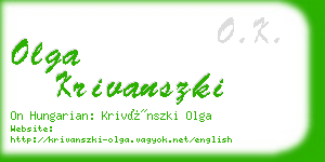 olga krivanszki business card